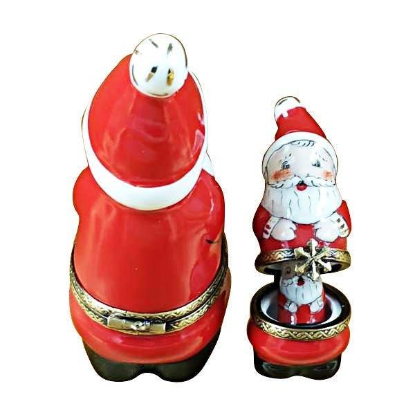 Santa Nesting with Ball on Top Limoges Box - Limoges Box Boutique