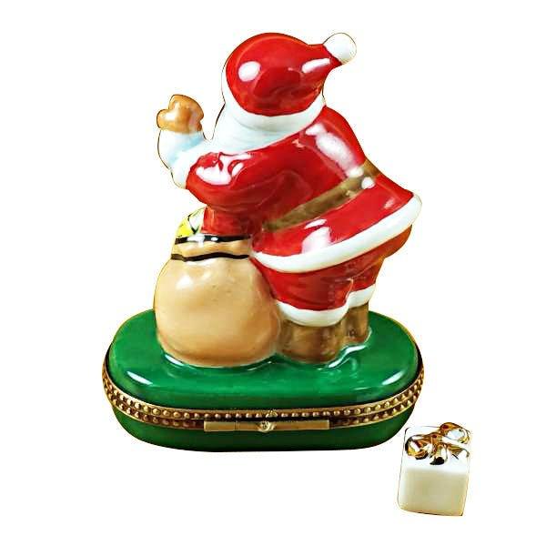 Santa with Gift Bag Limoges Box - Limoges Box Boutique