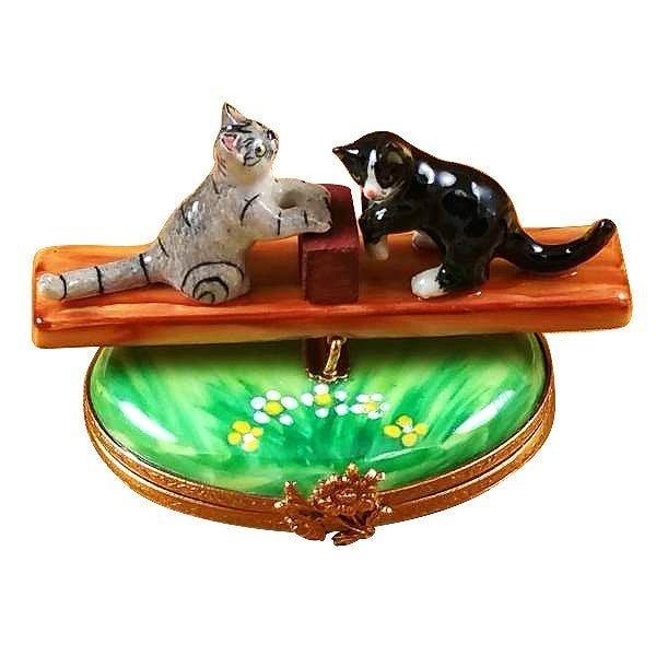 See Saw Cats Limoges Box - Limoges Box Boutique