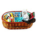 Sewing Basket with Cat Limoges Box - Limoges Box Boutique