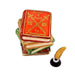 Shakespeare Stack of Book with Inkwell and Brass Feather Limoges Box - Limoges Box Boutique