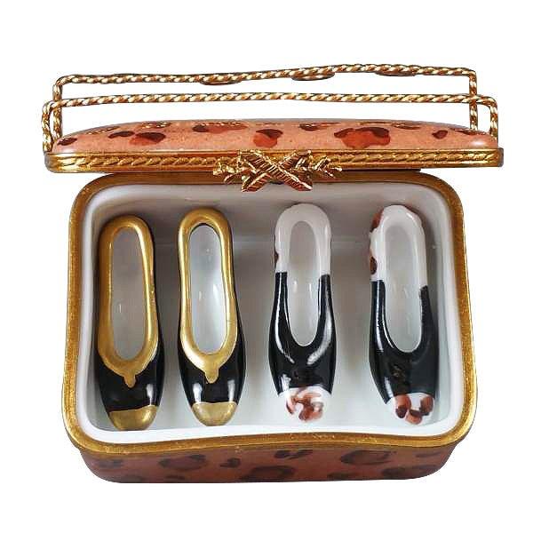 Shoe box with Two Pair of Shoes Limoges Box - Limoges Box Boutique