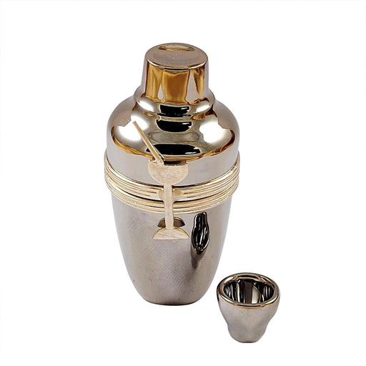 Silver Cocktail Shaker with Removable Shot Glass Limoges Box - Limoges Box Boutique