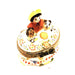 Small French Boy w Puppies Limoges Box Figurine - Limoges Box Boutique