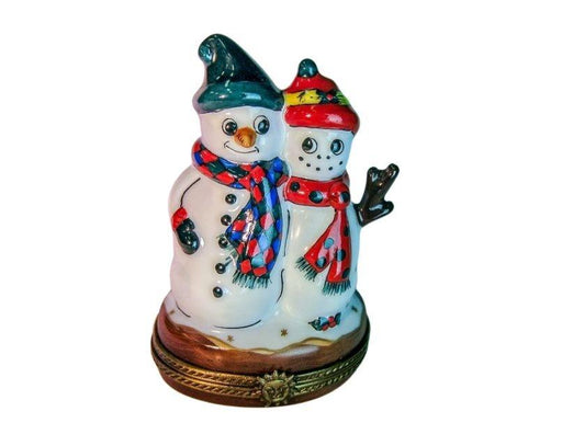 Snowman Couple Limoges Box Figurine - Limoges Box Boutique