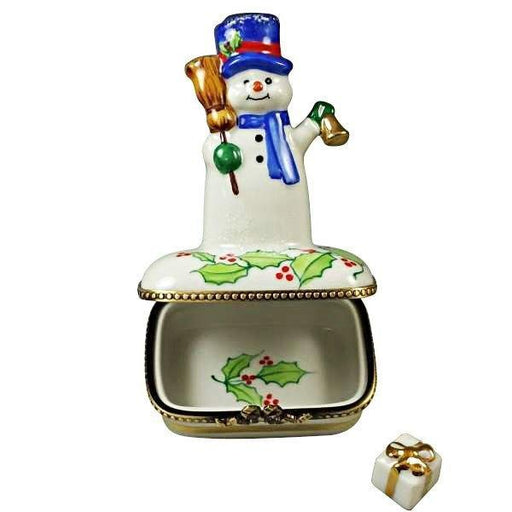Snowman with Blue Scarf Limoges Box - Limoges Box Boutique