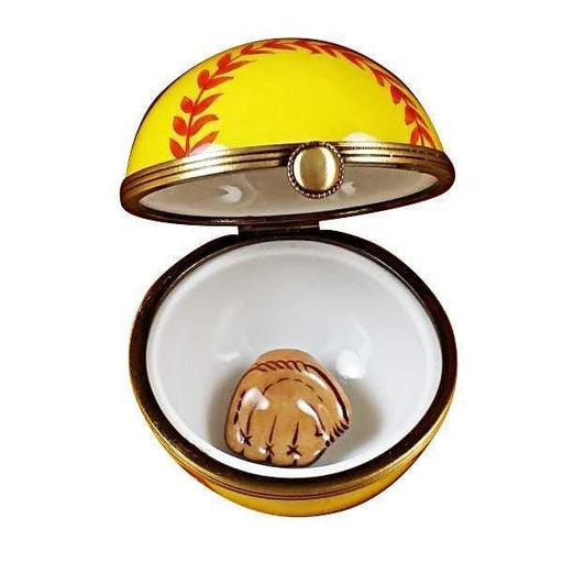 Softball with Removable Glove Limoges Box - Limoges Box Boutique
