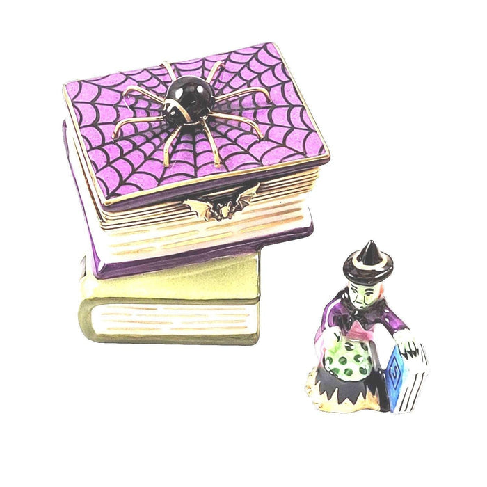 Spell Books with Spider & Witch Limoges Box - Limoges Box Boutique
