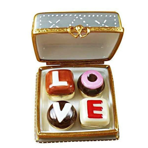 Square Box with Love Truffles Limoges Trinket Box - Limoges Box Boutique