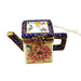 Square Teapot with Blue Spout & Handle Limoges Box - Limoges Box Boutique
