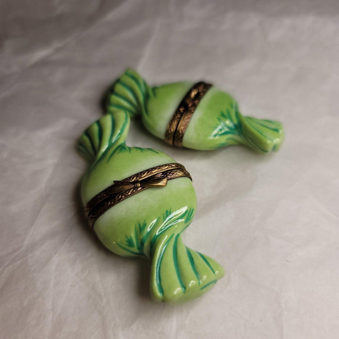 Sweet Candy Green Wrapping Limoges Box Figurine - Limoges Box Boutique