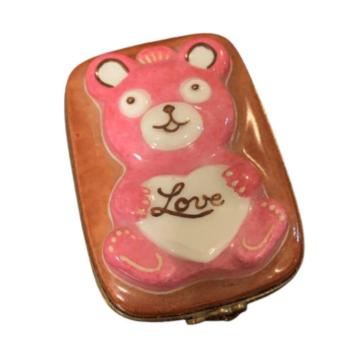 Teddy Bear Cookie Love Porcelain Limoges Trinket Box - Limoges Box Boutique