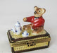 Teddy Bear Tea Party Porcelain Limoges Trinket Box - Limoges Box Boutique