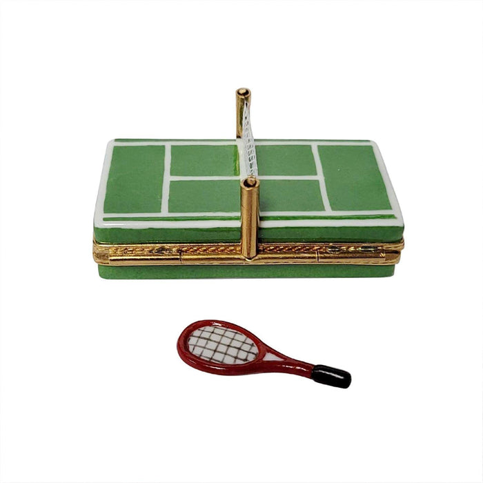 Tennis Court with Removable Racquet Limoges Box - Limoges Box Boutique
