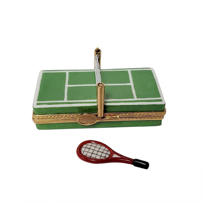 Tennis Court with Removable Racquet Limoges Box - Limoges Box Boutique