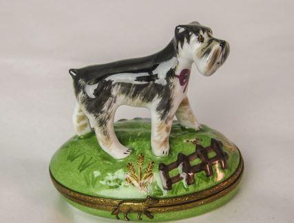 Terrier Dog Porcelain Limoges Trinket Box - Limoges Box Boutique
