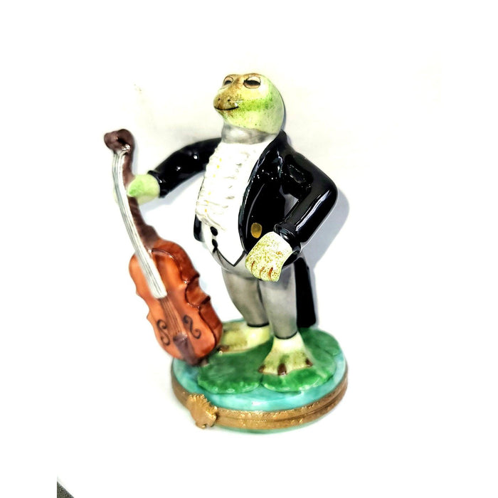 Tuxedo Frog w Cello Limoges Box Figurine - Limoges Box Boutique