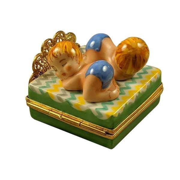 Twin Boys on Bed Limoges Box - Limoges Box Boutique