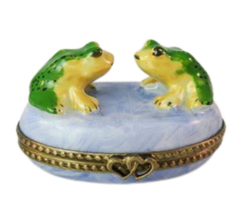 Two Frogs Porcelain Limoges Trinket Box - Limoges Box Boutique