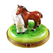 Two Horses on Small Oval Limoges Box - Limoges Box Boutique