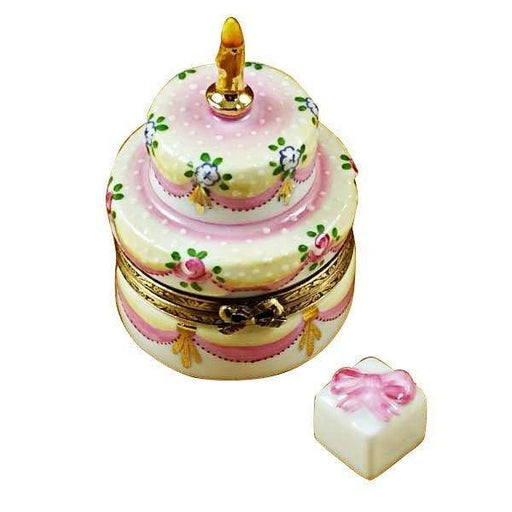 Two Layer Cake w Removable Porcelain Gift Limoges Box - Limoges Box Boutique