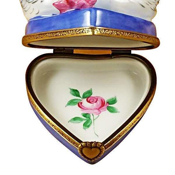 Two Swans on Heart Limoges Trinket Box - Limoges Box Boutique