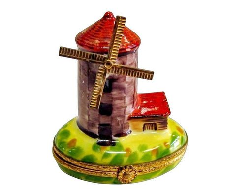 Windmill on Grass Artoria Limoges Box Figurine - Limoges Box Boutique