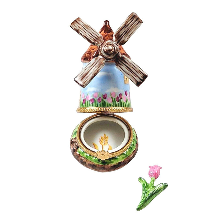 Windmill w Tulip Limoges Box - Limoges Box Boutique