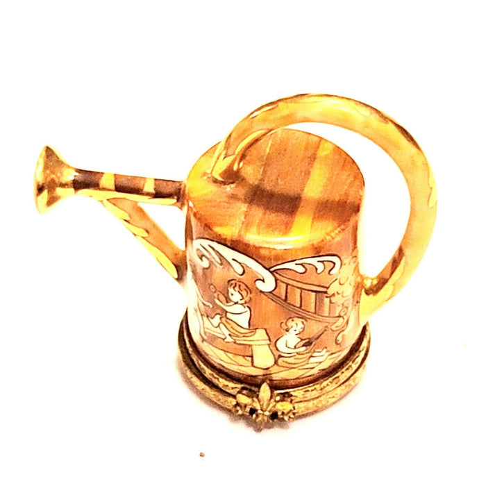 Wooden Antique Watering Can Limoges Box - Limoges Box Boutique