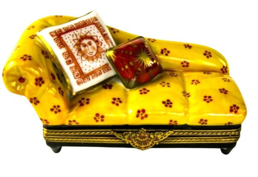 Yellow Couch Porcelain Limoges Trinket Box - Limoges Box Boutique