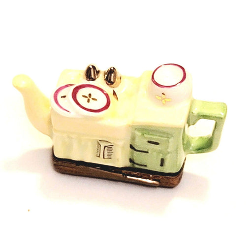 Yellow Green Kitchen Sink Teapot Porcelain Limoges Trinket Box - Limoges Box Boutique