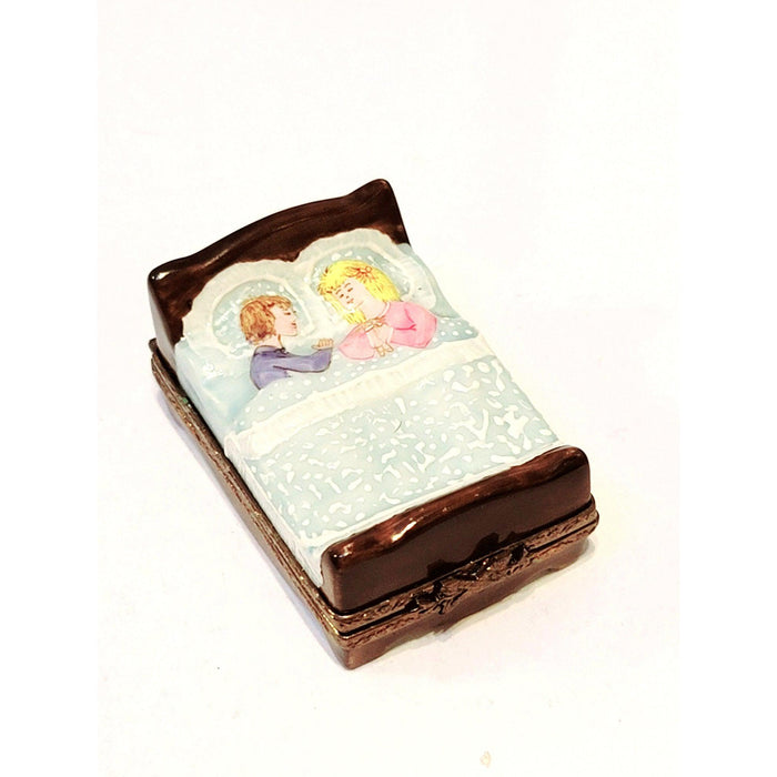 Young Lovers Couple in Bed Limoges Box Figurine - Limoges Box Boutique